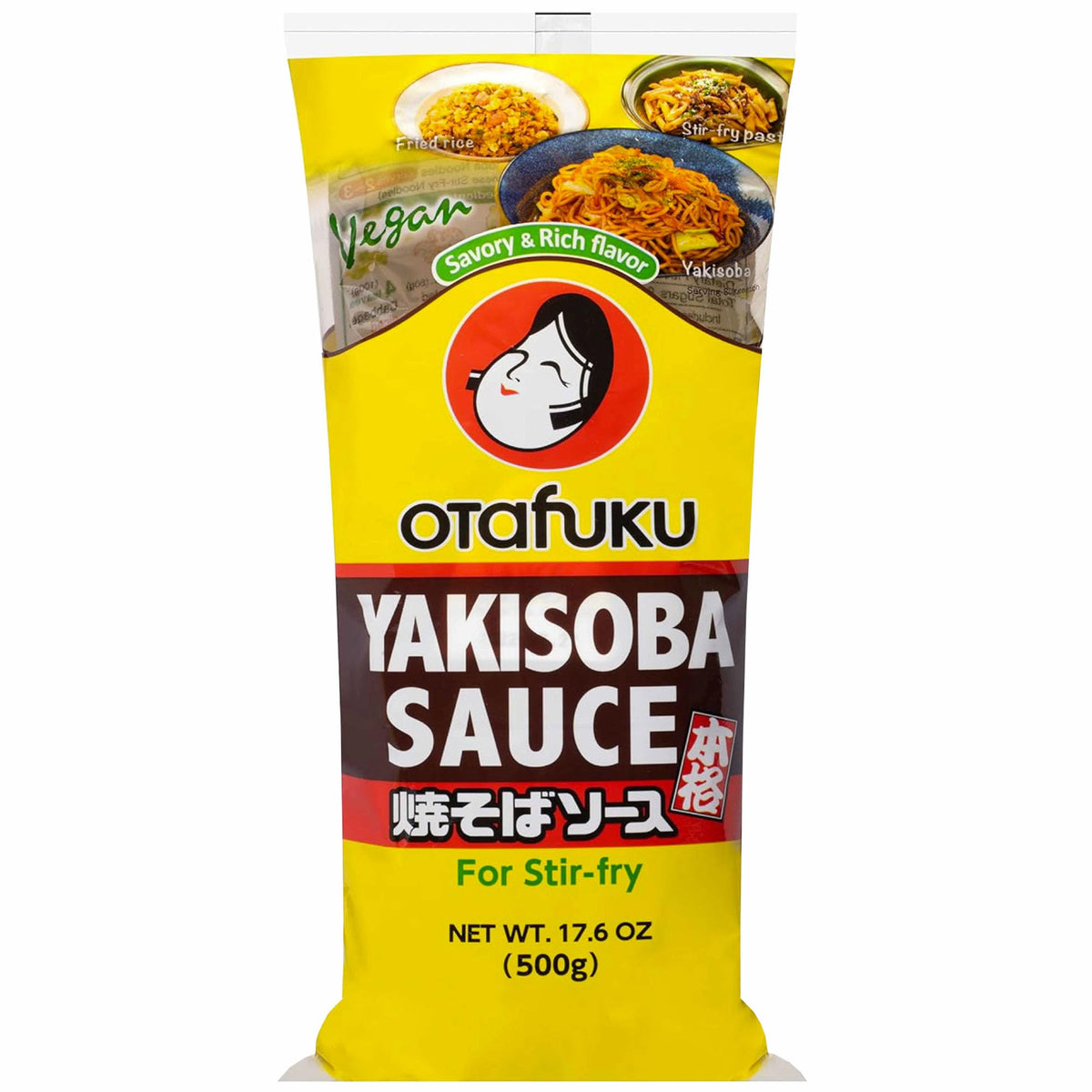 Otafuku bottle front label showing authentic yakisoba branding and size