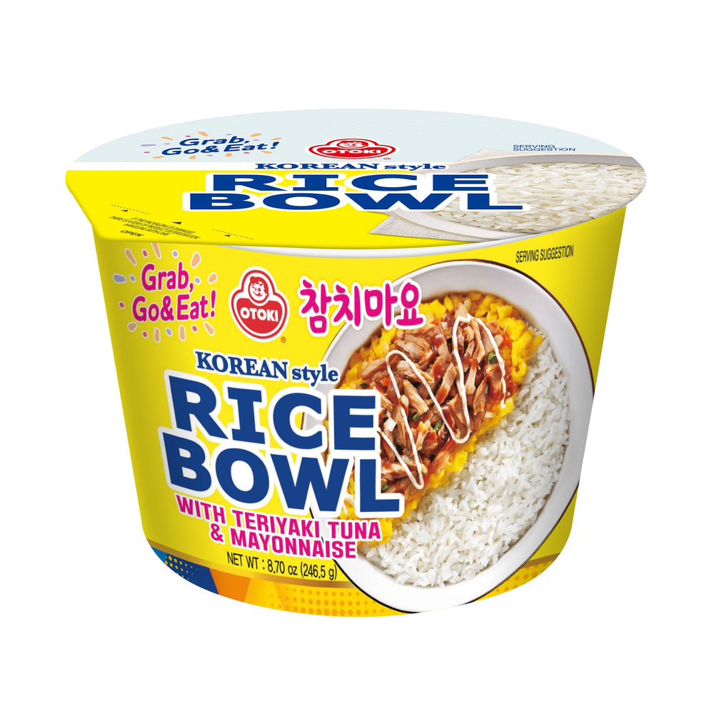 OTOKI front packaging showing teriyaki tuna bowl, convenient ready-to-eat meal benefit