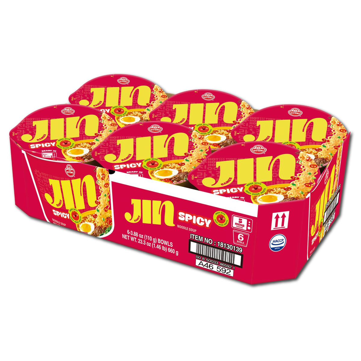 OTOKI Jin Ramen Spicy front packaging showcasing brand and bold bowl image for quick purchase