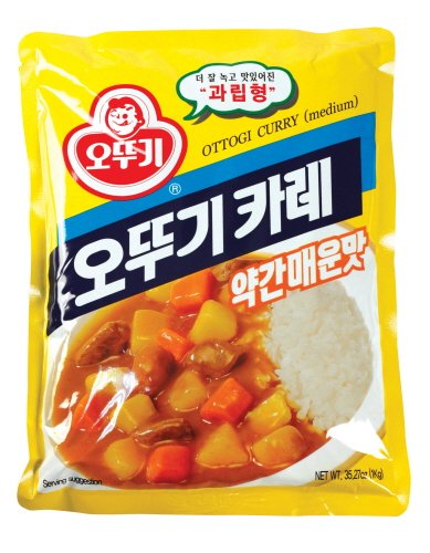 OTTOGI front packaging showing medium hot curry powder, convenient family‑size