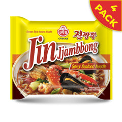 OTOKI Ottogi JIN Jjambbong red broth closeup highlighting rich seafood spice and appetizing color