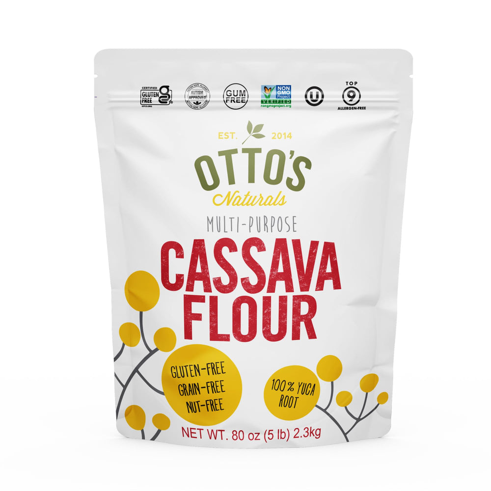 Otto's Naturals front packaging showing 5 lb bag and clear labeling benefit convenience