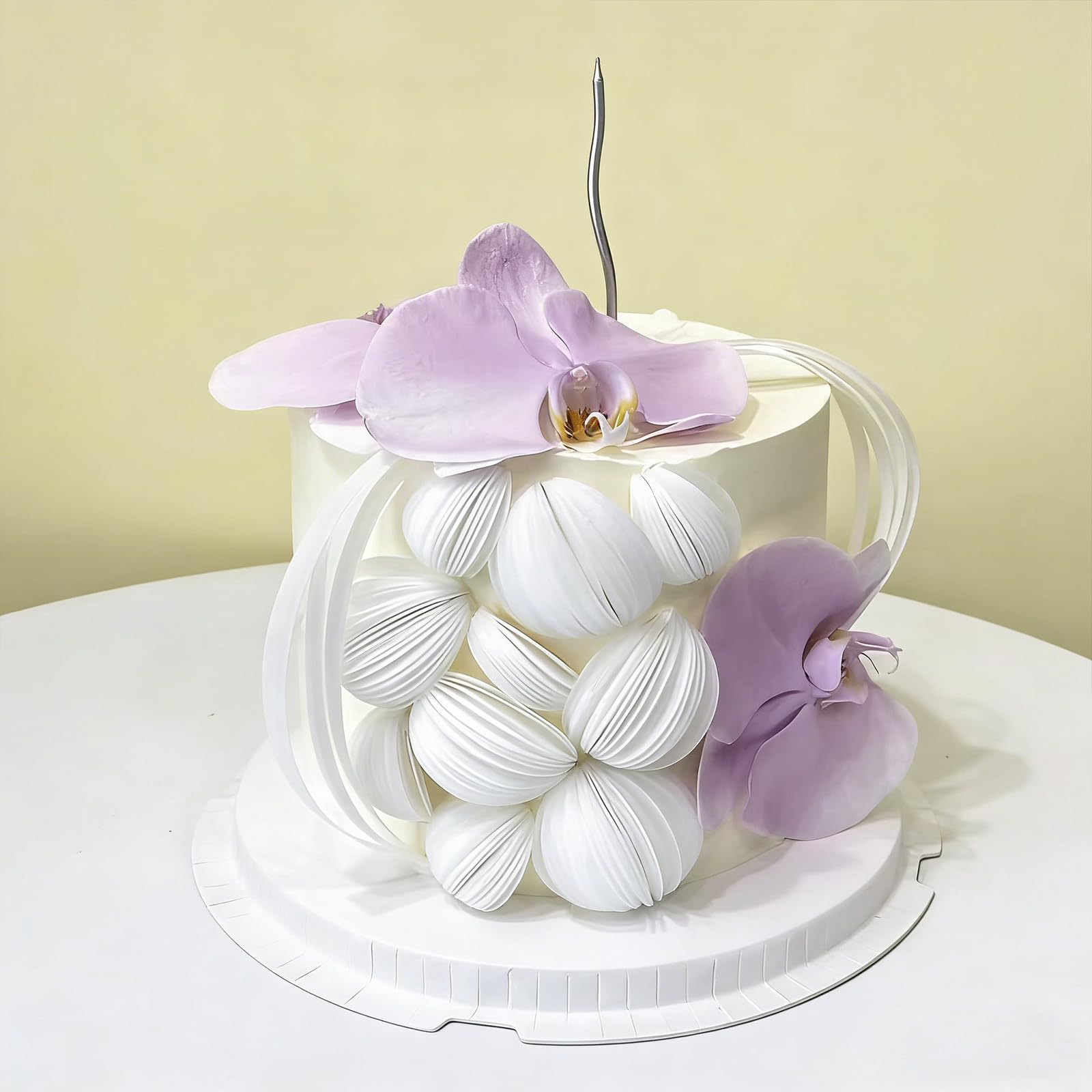 OUPUPA party table cake display decorated with wafer flowers, elegant finish