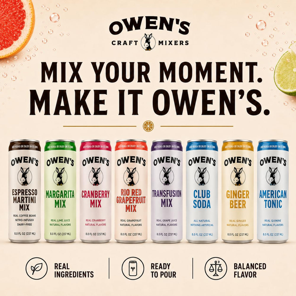 Owen's can next to hand for scale showing single-serve portability benefit