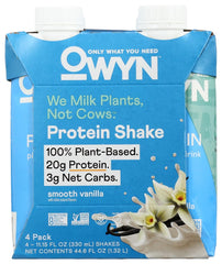 OWYN Smooth Vanilla front bottle image showing label and sugar-free benefit