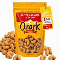 Ozark Nut Roasters front packaging showing 14 oz pouch and product branding for easy identification