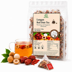 OZOXOO front packaging showing organic goji, jujube and longan benefits