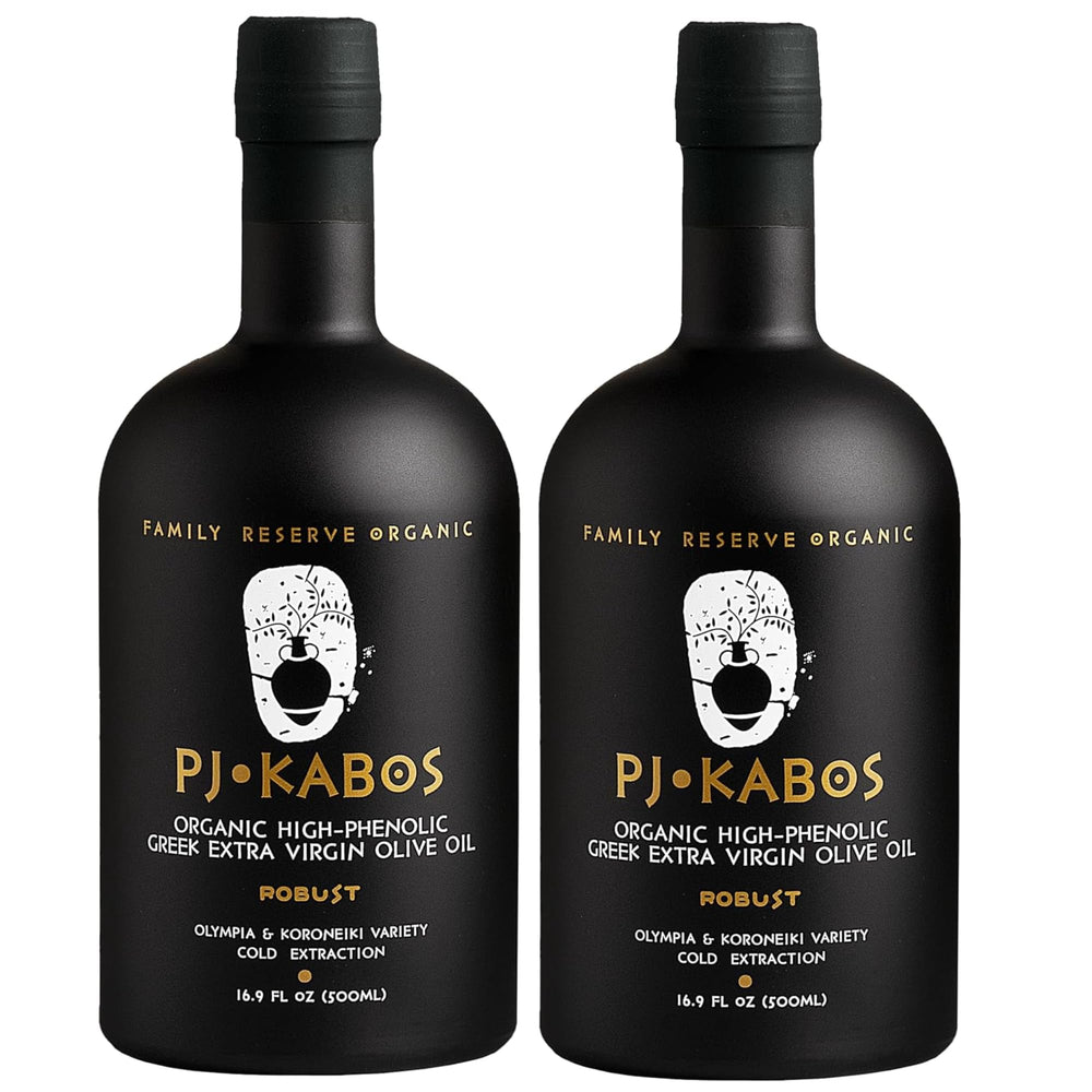 P.J. KABOS front packaging showing elegant bottle and organic labeling for premium impression