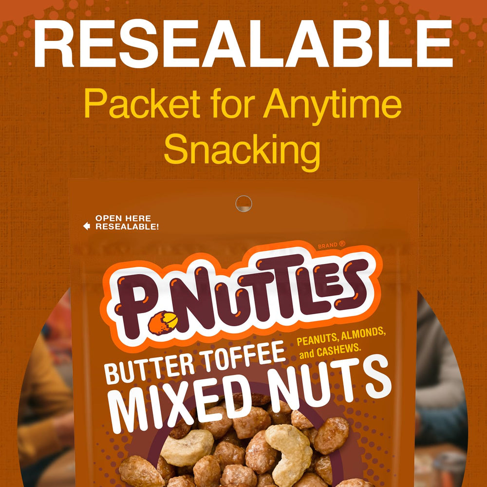 P-nuttles bag next to a hand for scale showing portable 4 oz convenience