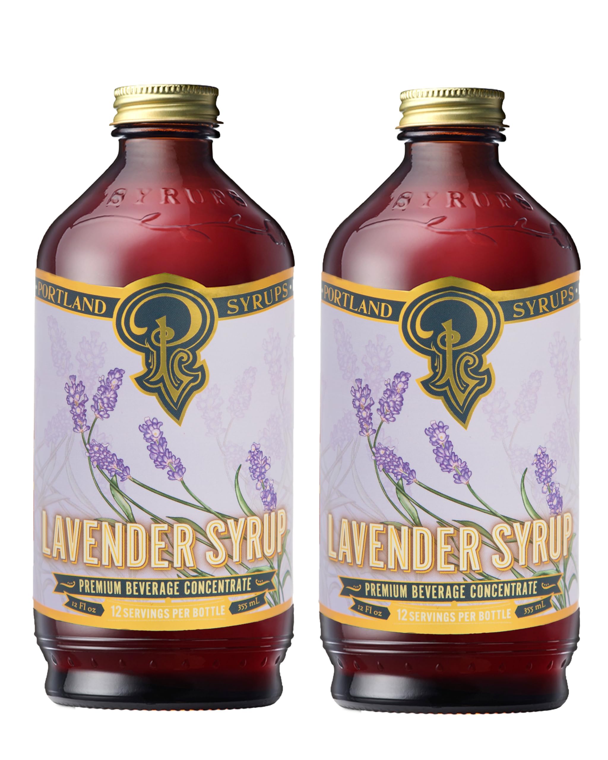P Portland Syrups front packaging showing elegant bottle and brand