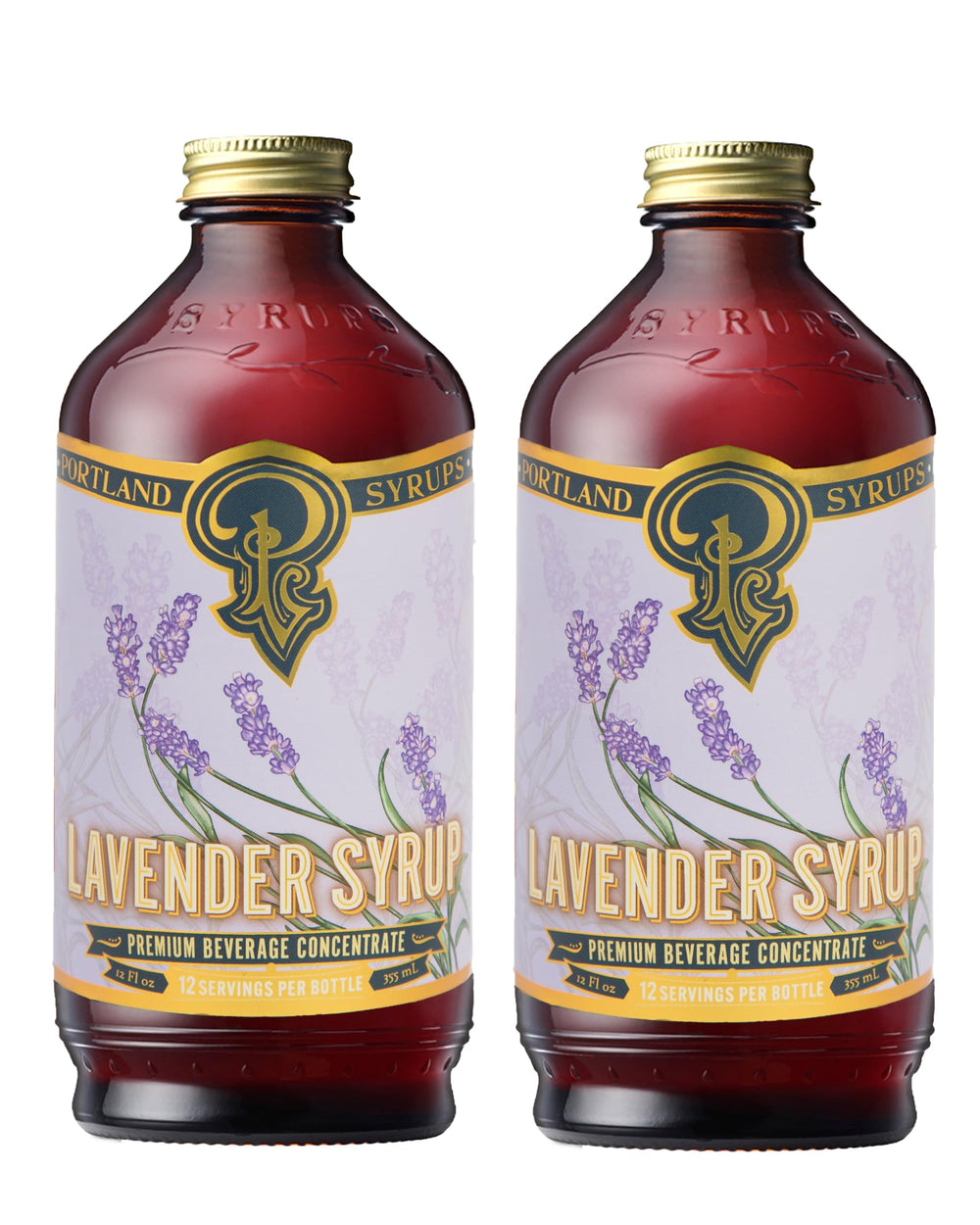 P Portland Syrups front packaging showing elegant bottle and brand