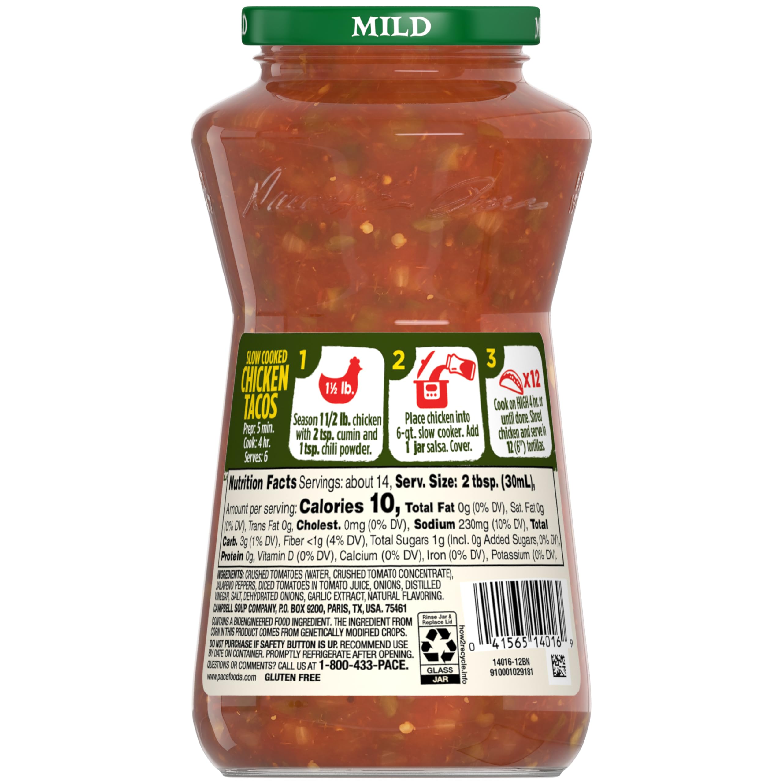 Hand holding a 16 oz Pace jar to show scale and portion convenience