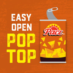 Pace mild nacho cheese drizzled on loaded nachos, enhances snack flavor