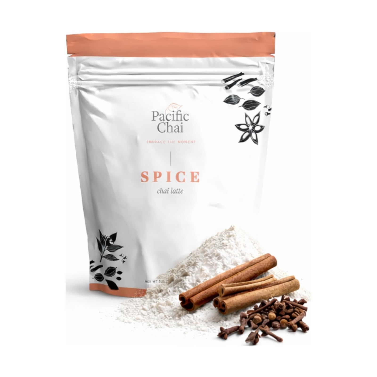 Pacific Chai powder close-up displaying fine texture and easy dissolving