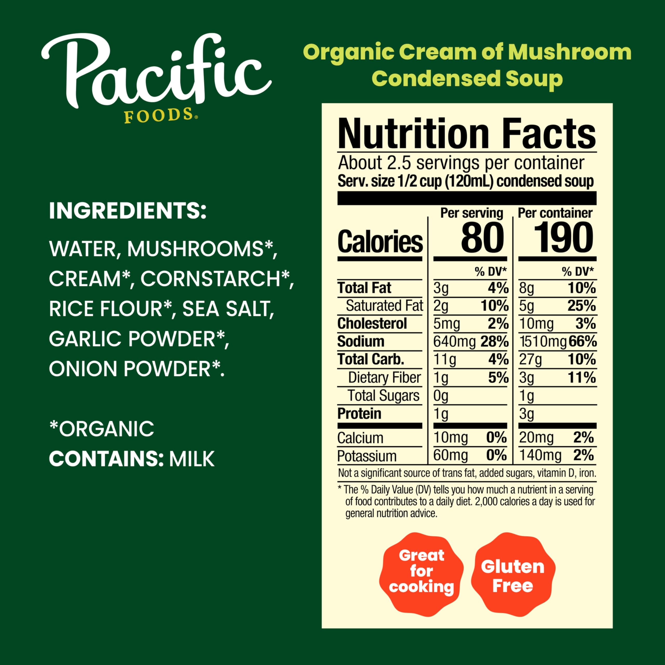 Pacific Foods close-up label showing organic and non-GMO certification and ingredient clarity