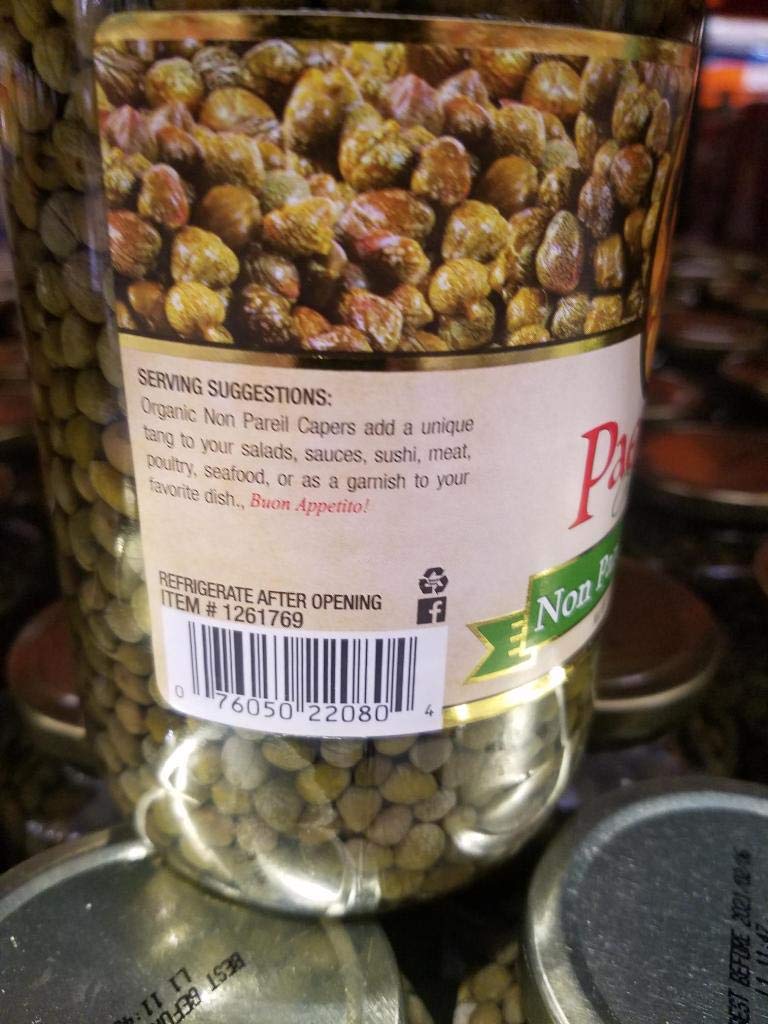 Paesana capers on pasta garnish adding bright savory contrast