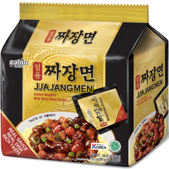 Paldo front packaging of Ilpoom Jjajangmen showing 16-pack and product branding benefits convenience