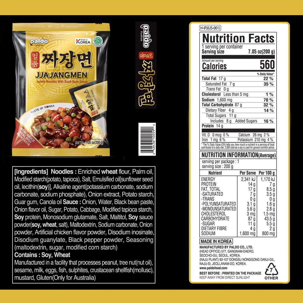 Paldo sauce pouch close-up showing rich liquid black bean sauce and easy heating