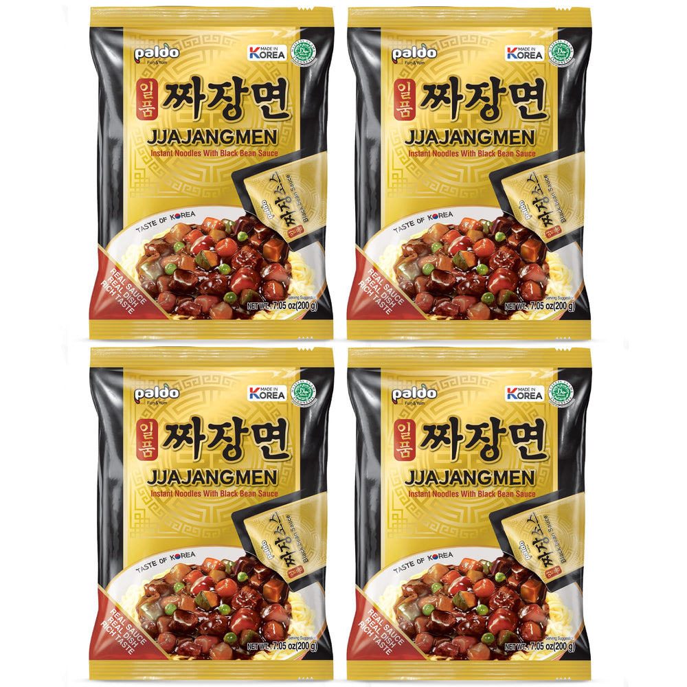 Paldo liquid sweet black bean sauce packet detail for rich flavor
