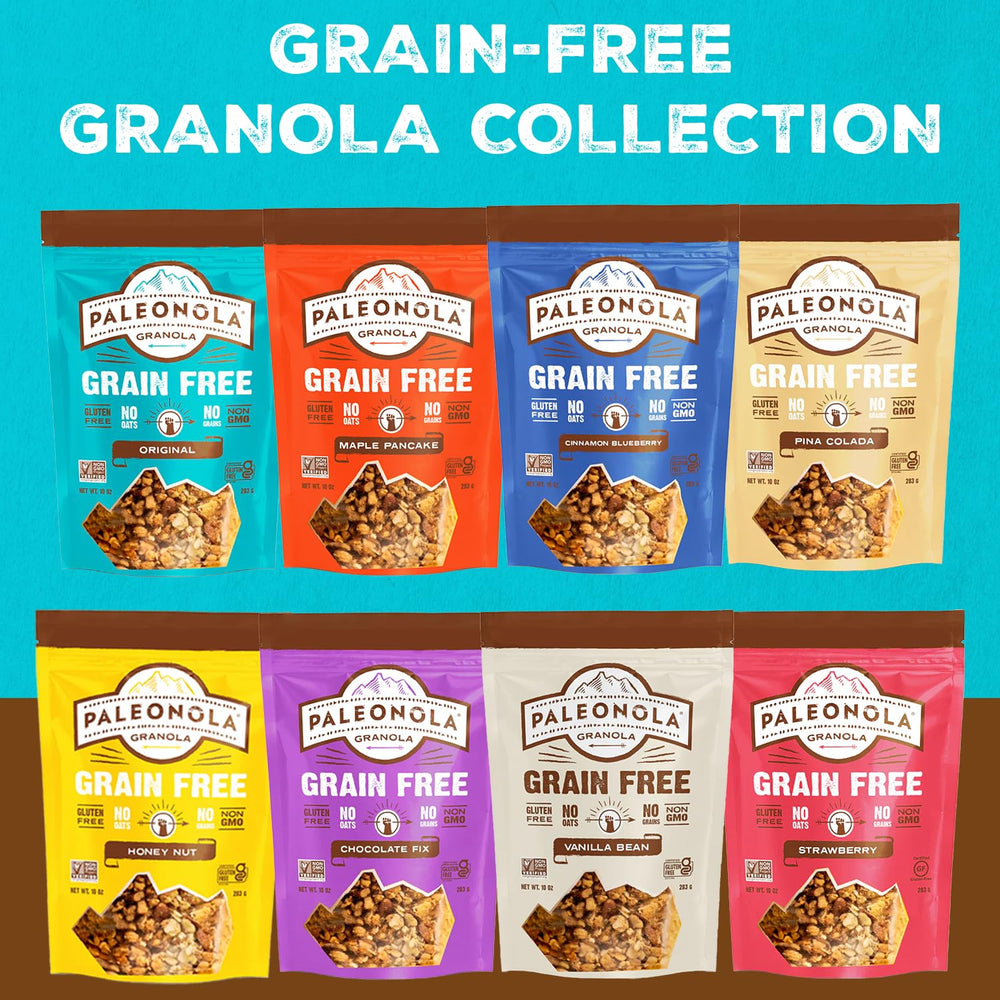 Paleonola handful portion in hand demonstrating convenient snack size