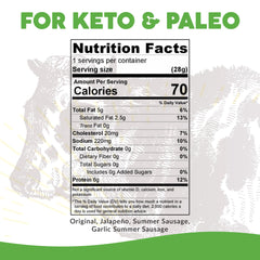 Paleovalley close-up texture of beef stick highlighting natural ingredients and protein