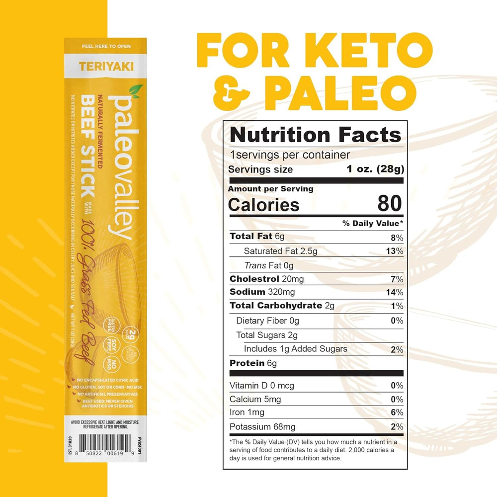 Paleovalley close-up texture of meat stick revealing dense protein and artisanal fermentation
