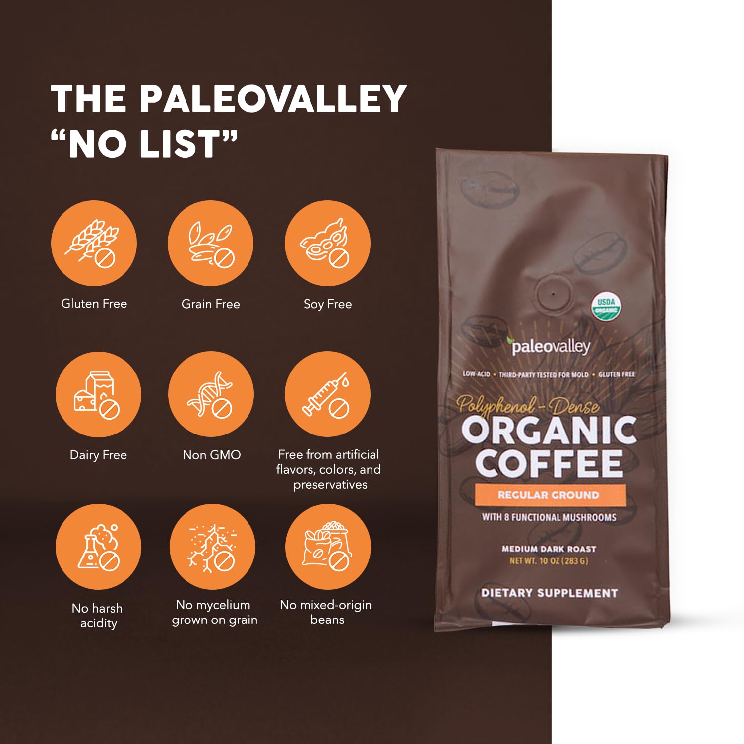 Paleovalley French press pour illustrating full-bodied taste and gentle finish