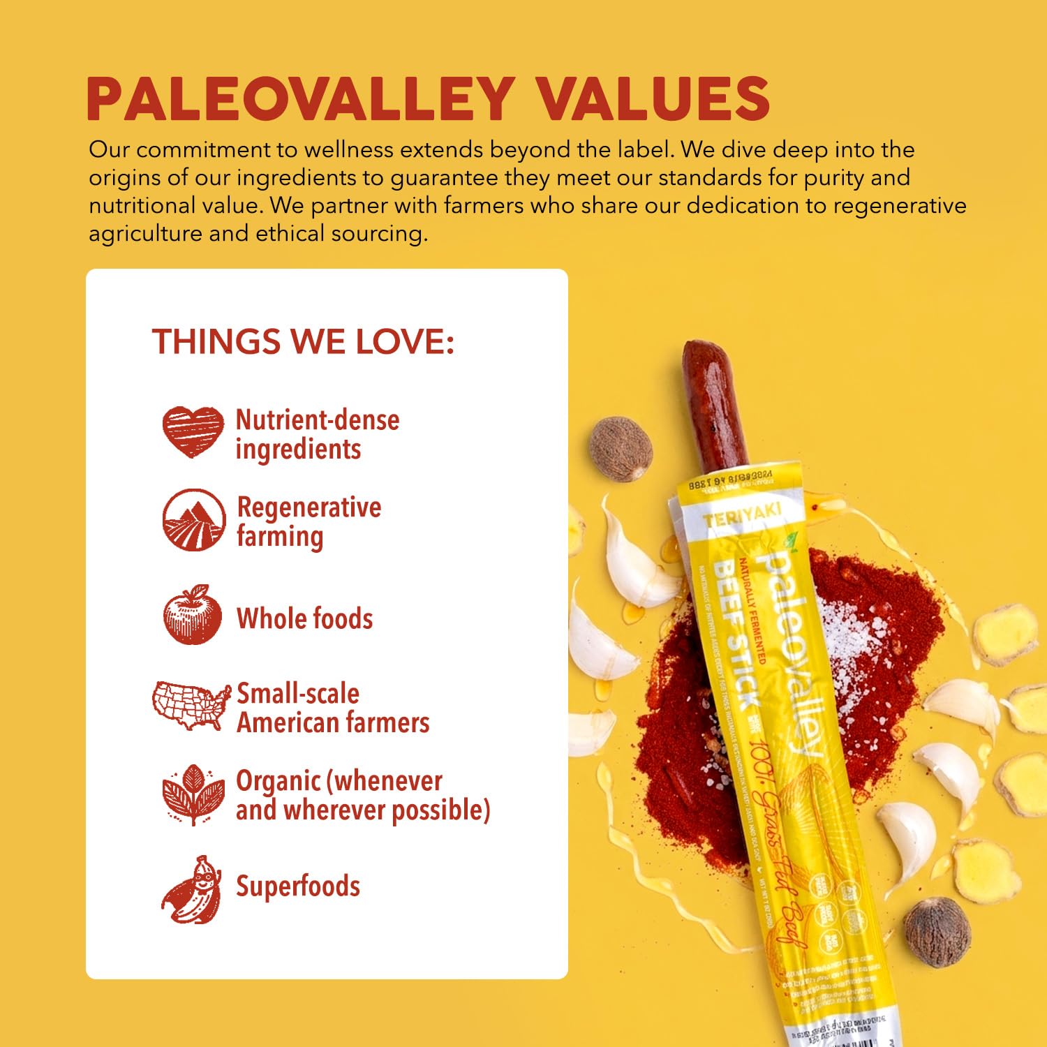 Paleovalley meat stick in hand demonstrating portability and convenient protein boost