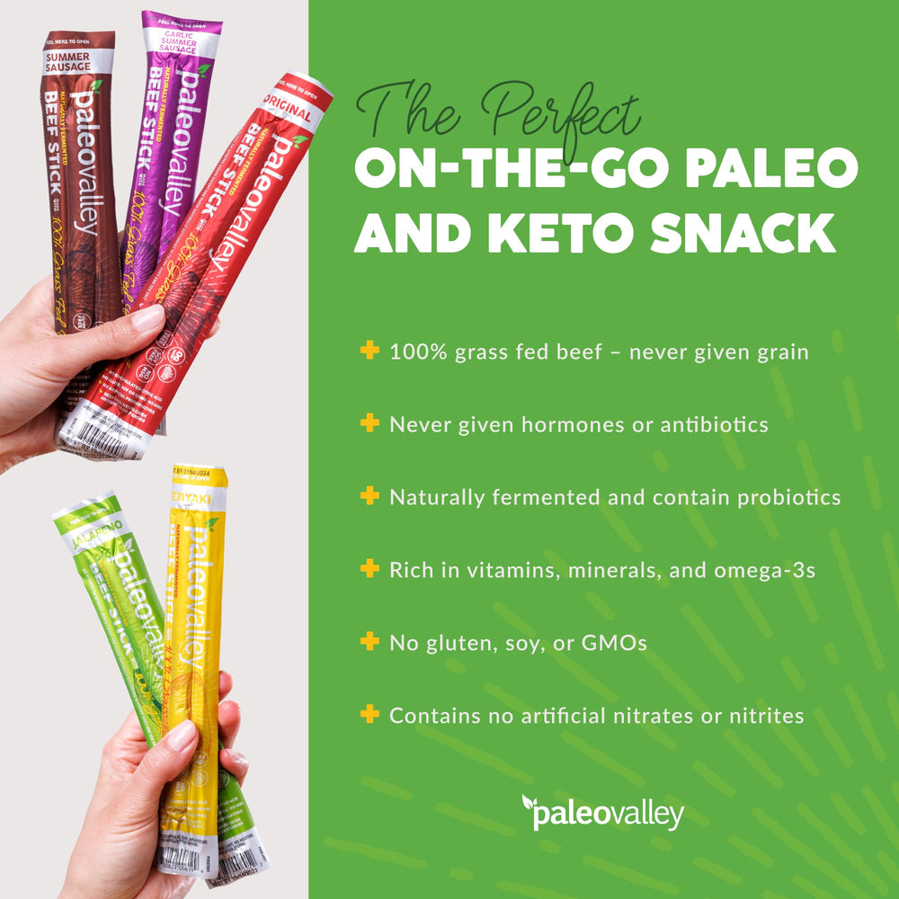 Paleovalley opened pack displaying multiple sticks ready for grab-and-go convenience