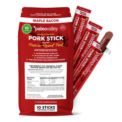 Paleovalley pack front showing maple bacon flavor and portable nourishment