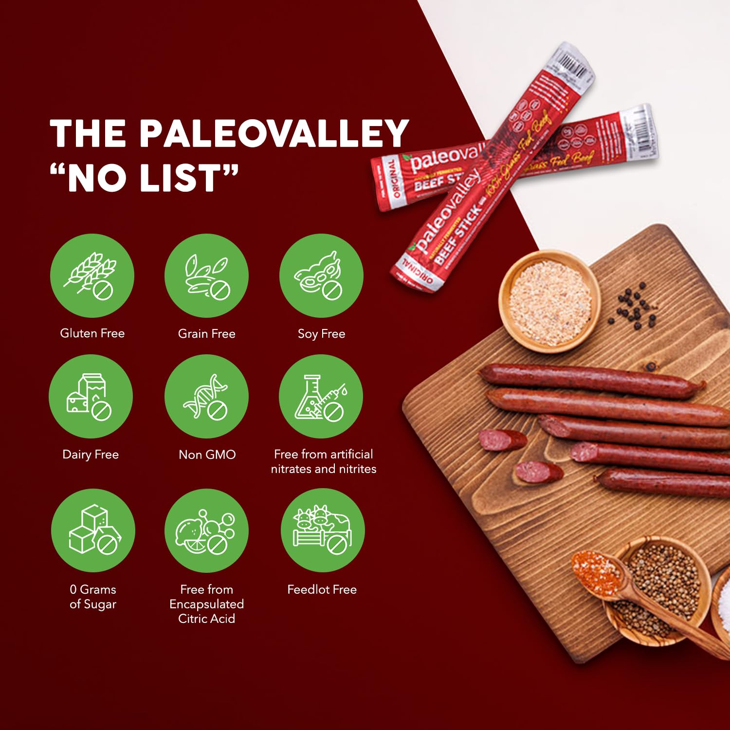Paleovalley stick held in hand to show size and portion-controlled protein
