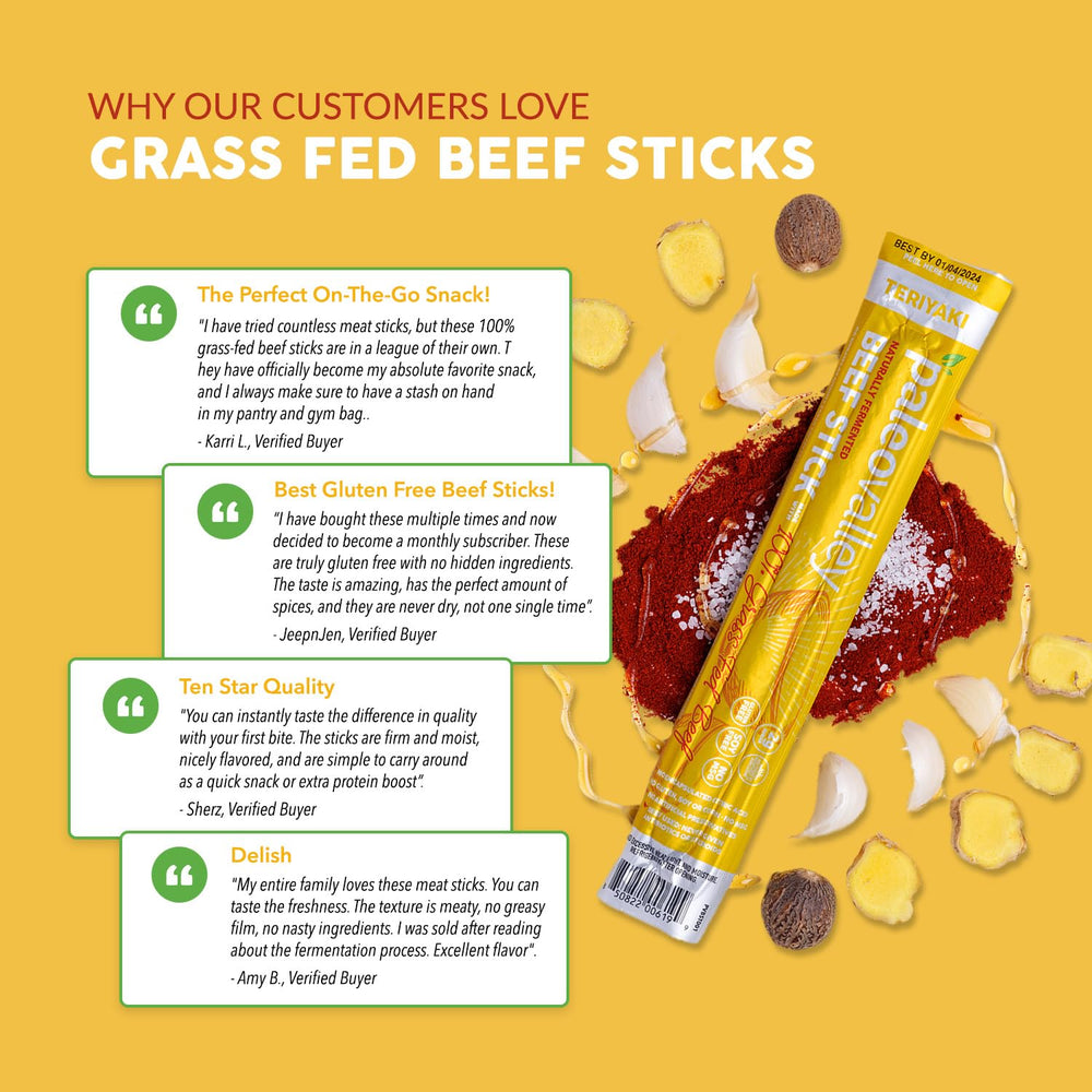 Paleovalley meat stick beside a ruler for scale to illustrate portion size