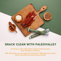 Paleovalley meat sticks inside a backpack showing travel-ready portable protein benefit
