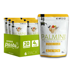 Palmini front pouch showing brand and low‑carb benefit