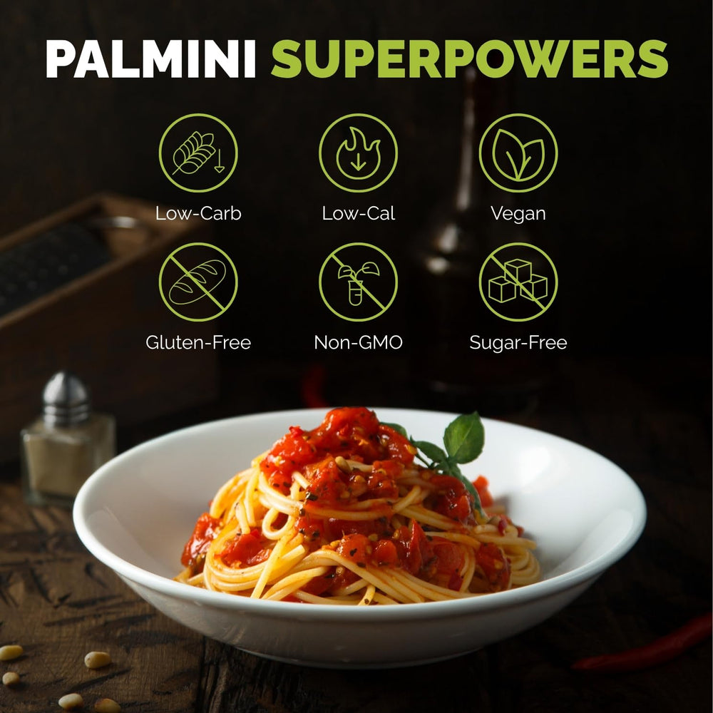 back label of Palmini pouch displaying nutrition and ingredient clarity