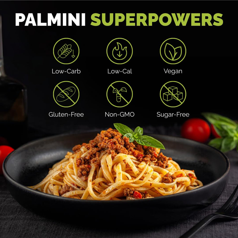 Palmini label close-up showing nutrition facts and clean Non-GMO ingredients