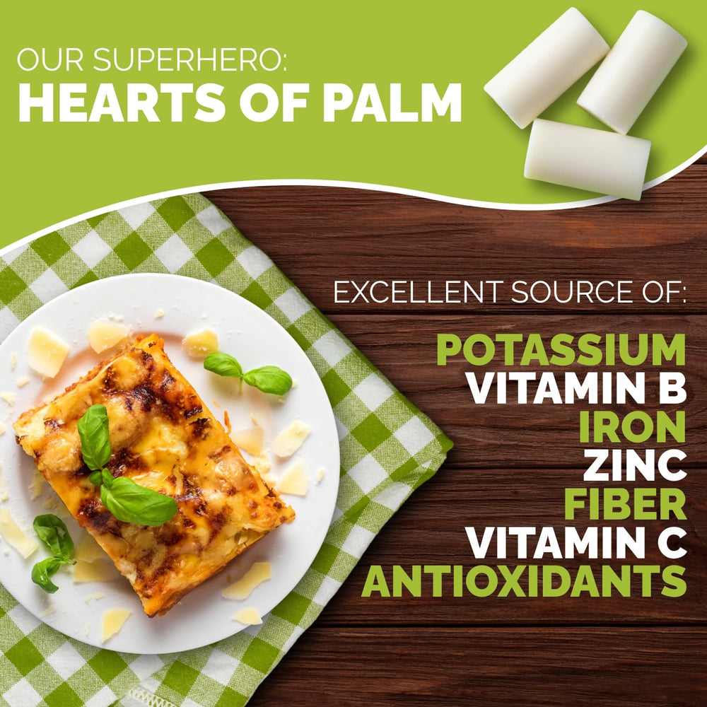 Palmini portion size comparison showing how much one package serves