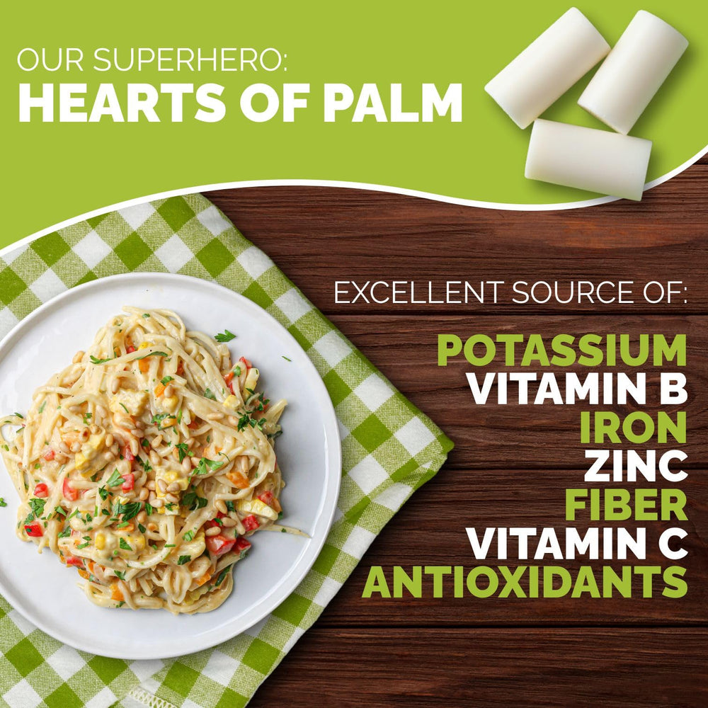 Palmini linguine served with pesto and vegetables highlighting versatile flavor pairing