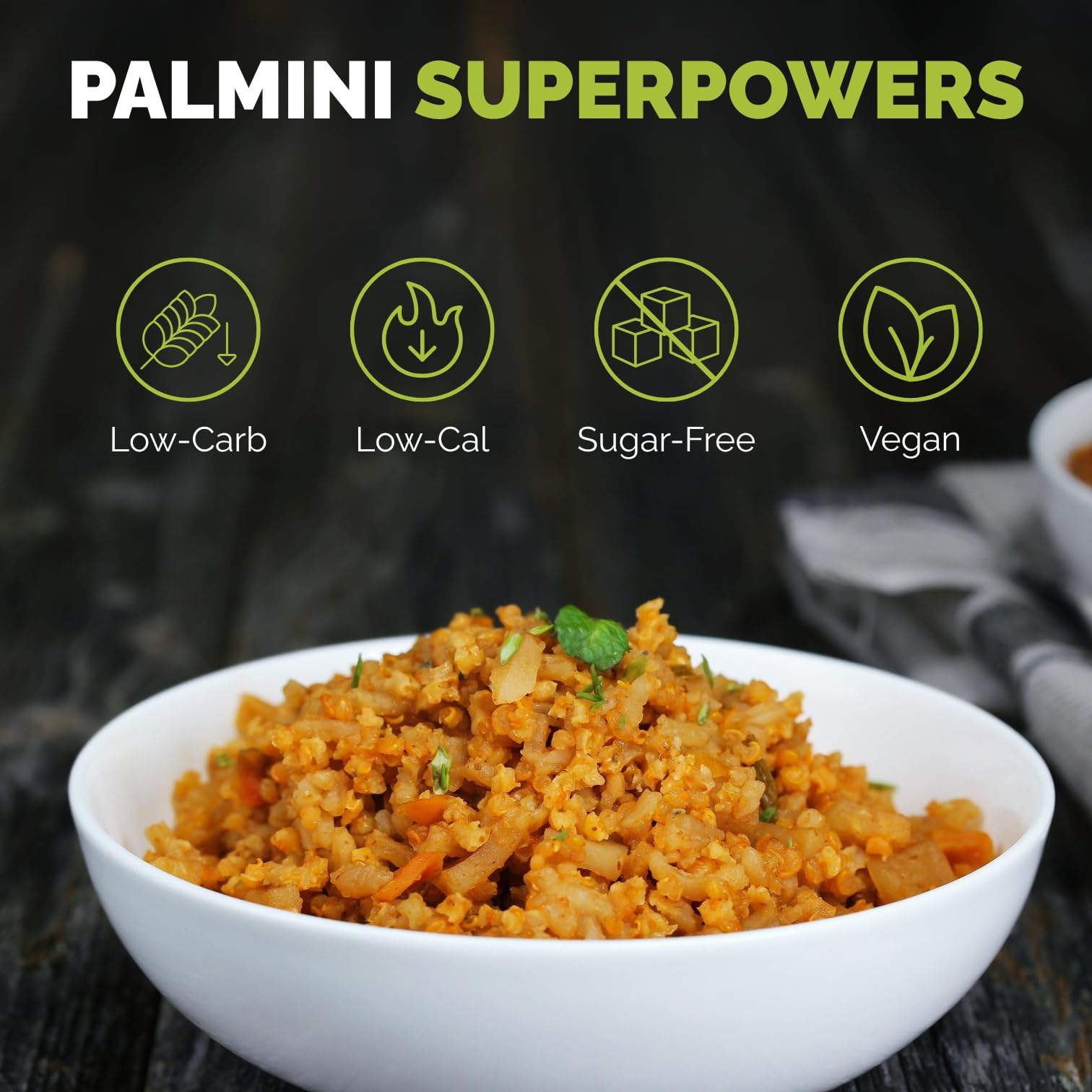 Six-pack of Palmini 8 ounce pouches for meal prep and portion control