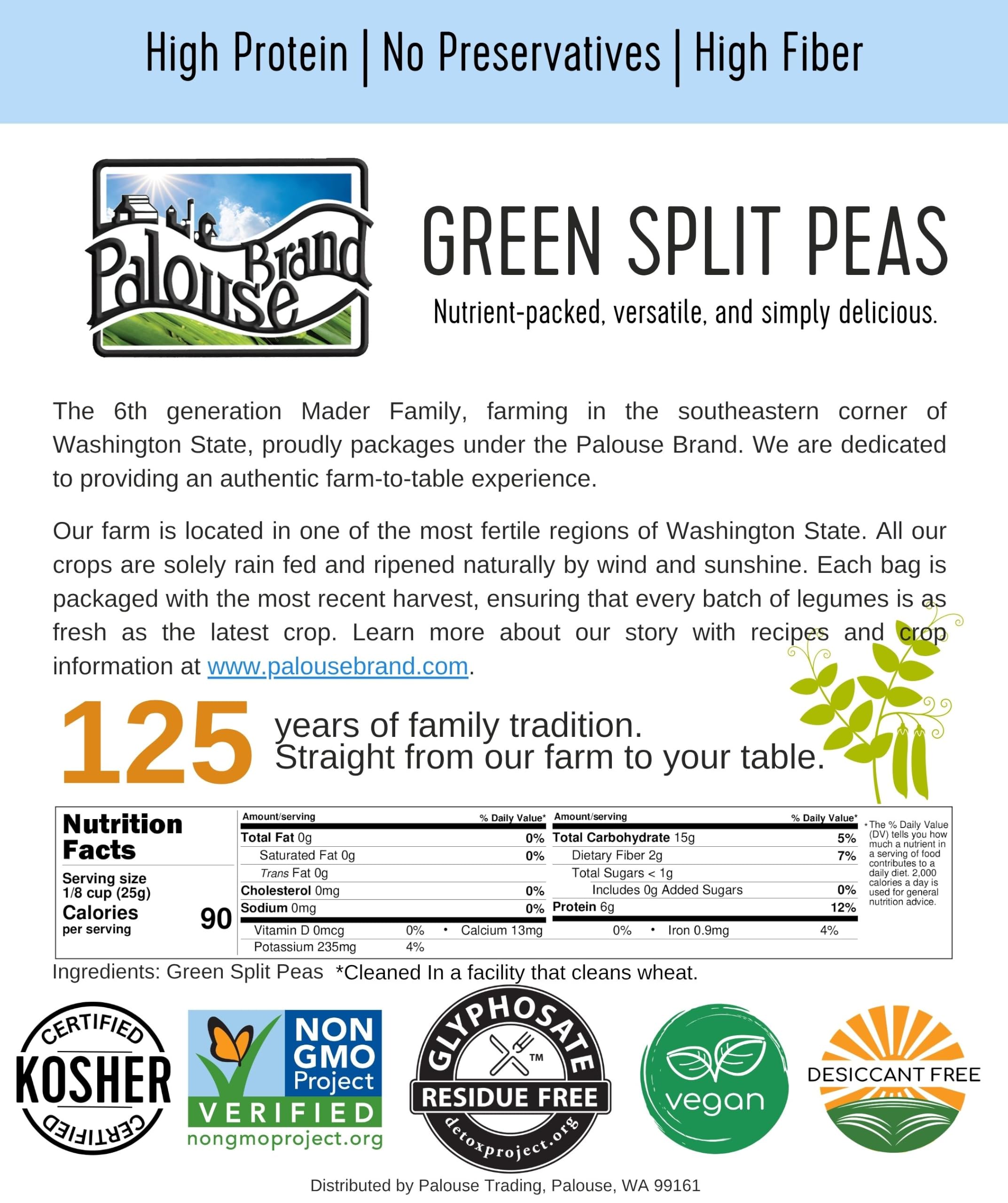Palouse Brand farm field with harvest bags conveying traceable sourcing