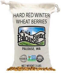 Palouse Brand front packaging showing 3 lb bag and certifications for pantry confidence