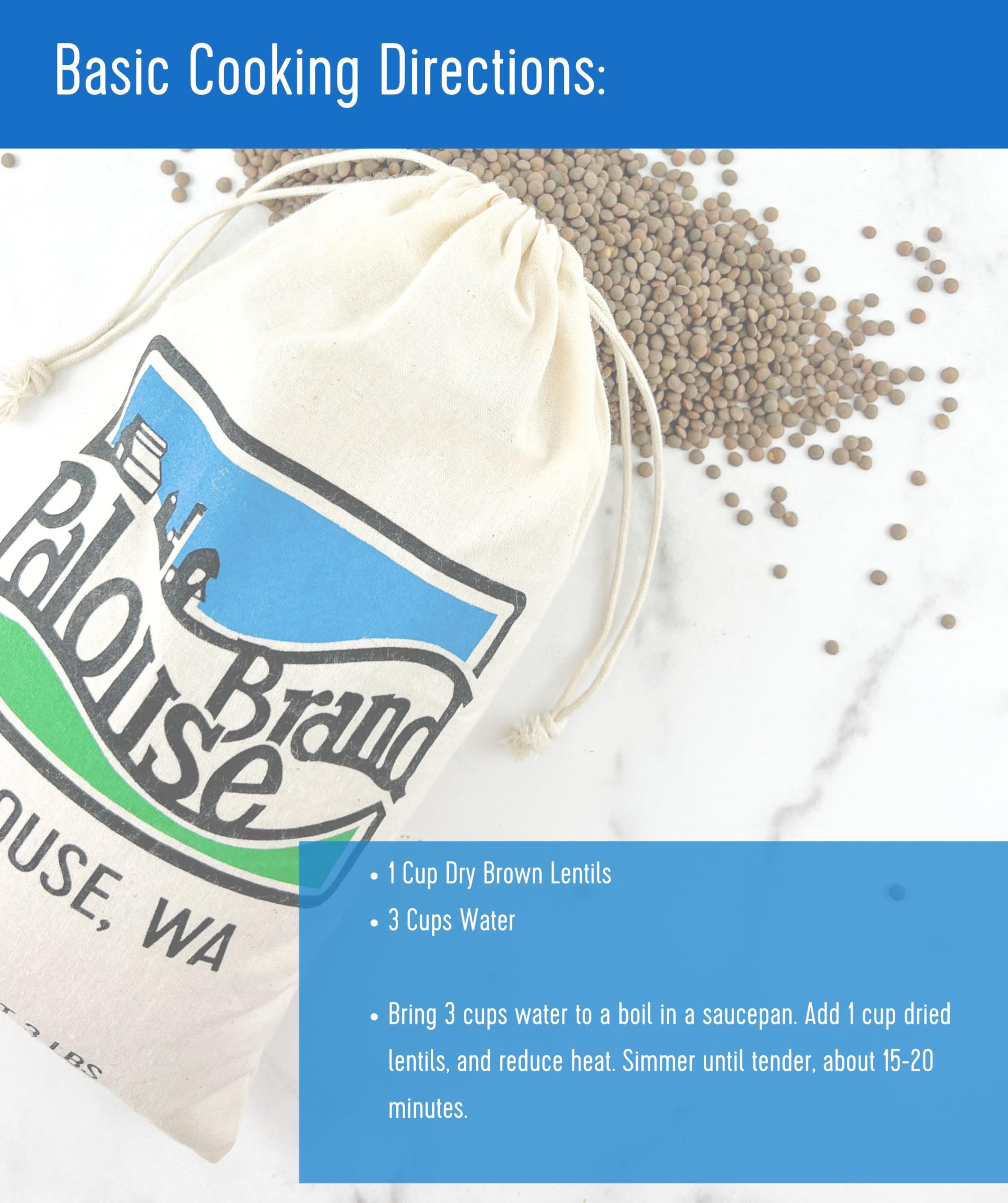 Palouse Brand label and certifications showcasing Non-GMO and glyphosate-free
