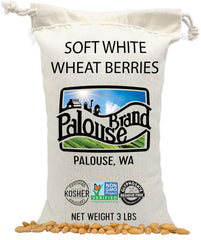 Palouse Brand front package showing 3 lb wheat berries and non-GMO benefit