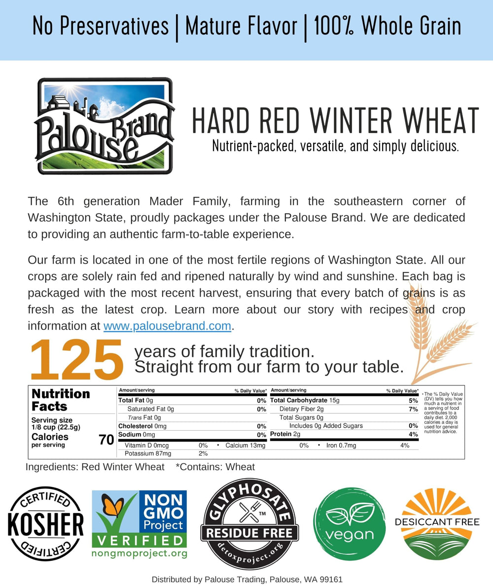 Palouse Brand cooked wheat berries in a bowl demonstrating versatile, hearty meals