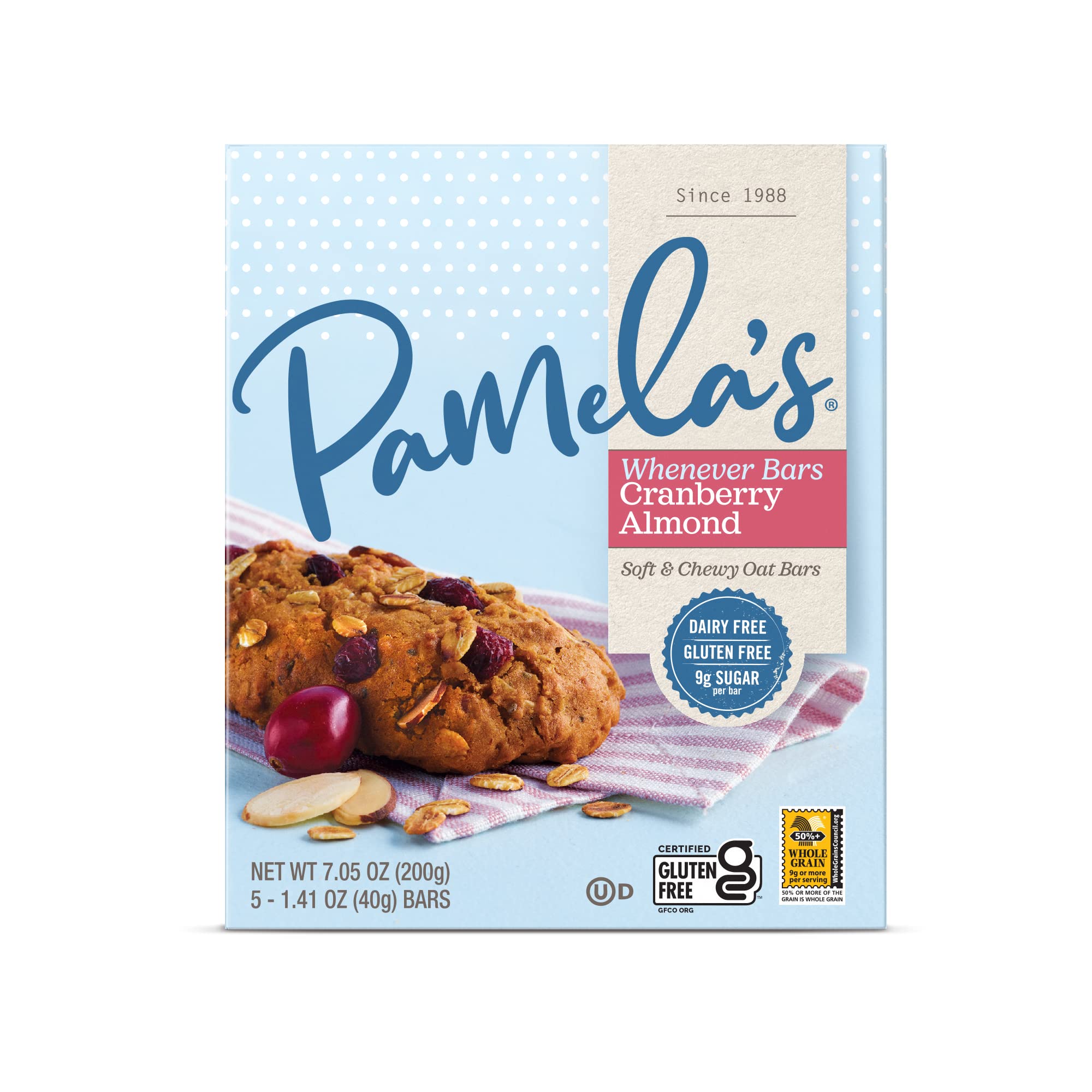 Pamela's bar in hand for scale, portable snack perfect for busy days
