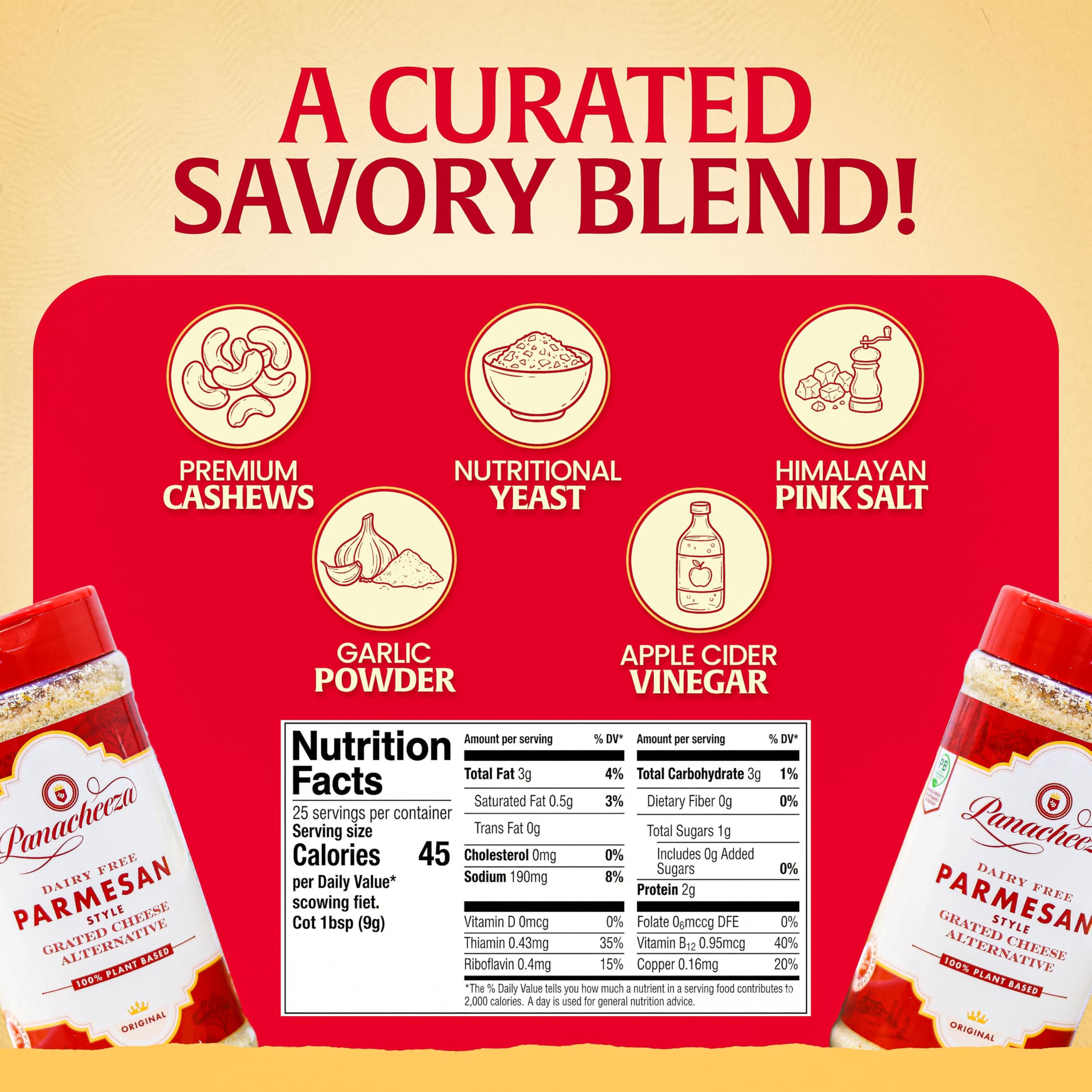 Panacheeza sprinkled over spaghetti, brand adds savory finishing flavor