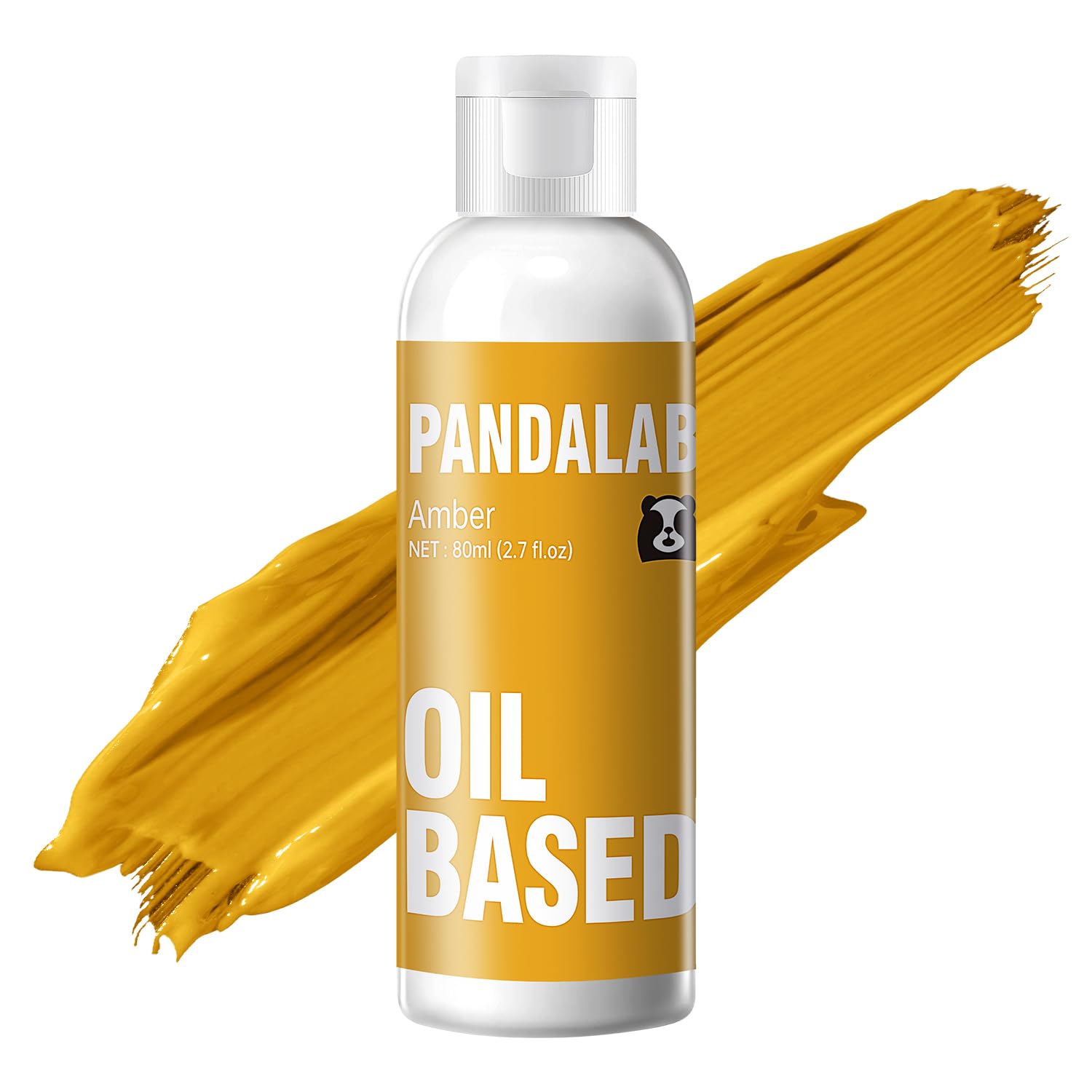 Pandalab amber color close-up drop on spoon showing smooth oil texture for consistent tint