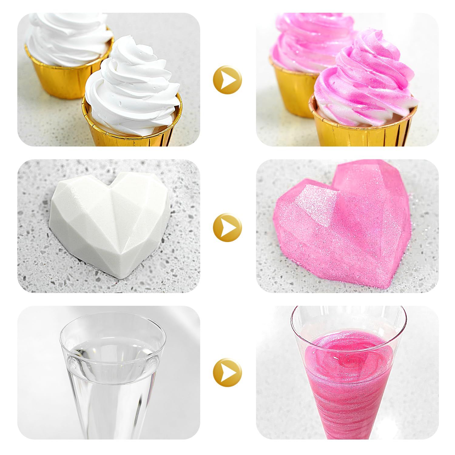 Pandalab on cupcakes with shimmer, enhances dessert presentation for parties