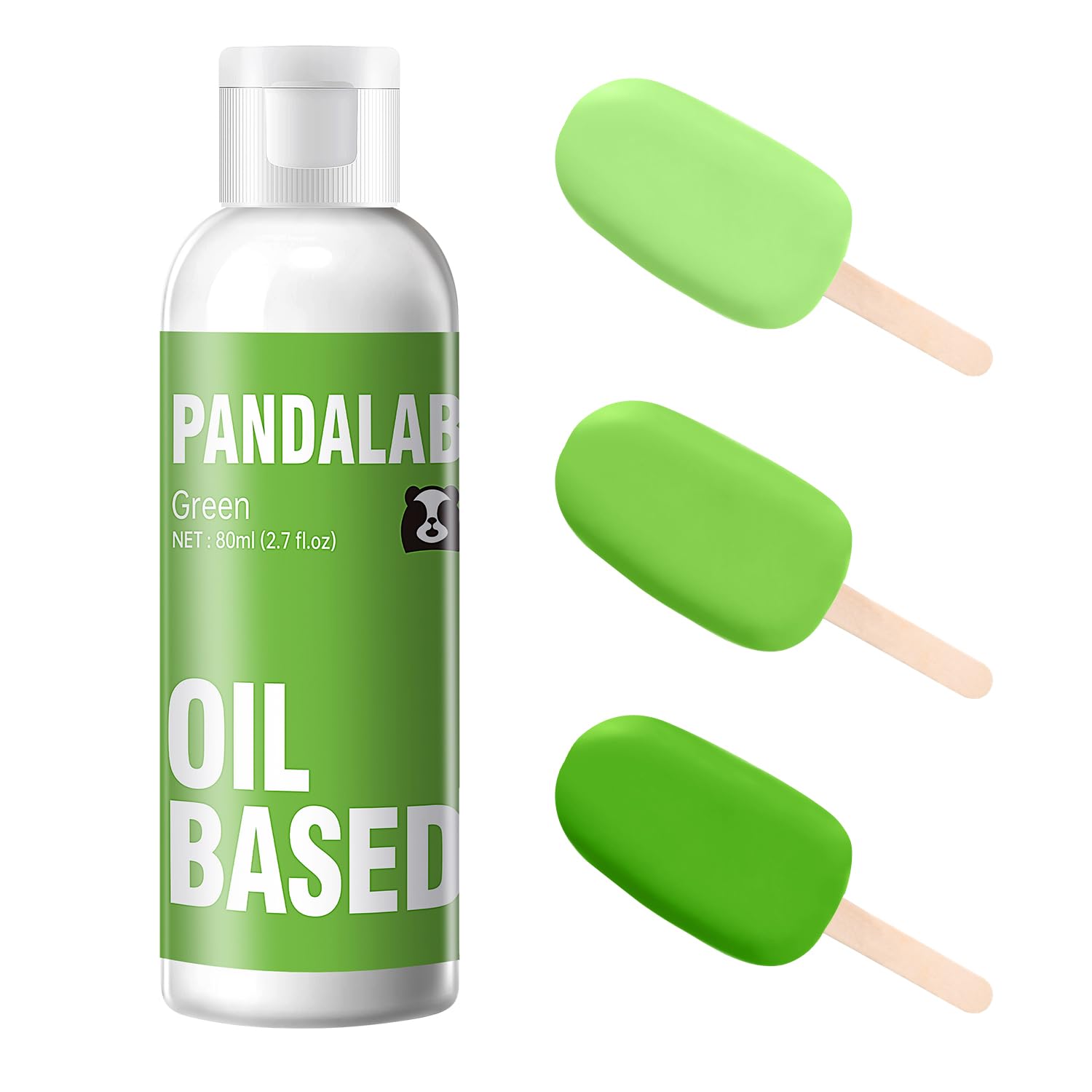Pandalab bottle front label showing green oil color and volume for accurate choice