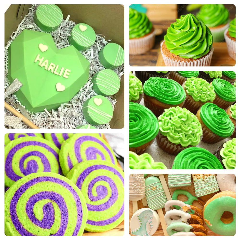 Pandalab green color blended into buttercream frosting delivering smooth hue